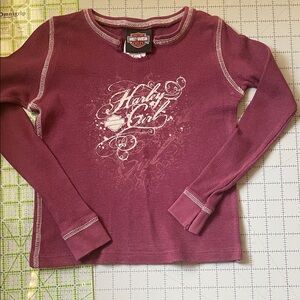 Harley-Davidson Kids Long Sleeve Tee - Pink